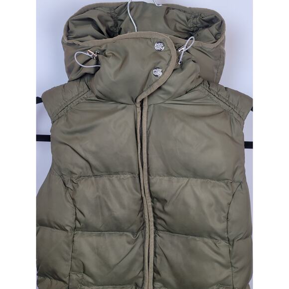 Eddie Bauer Women's Goose Down Hooded Puffer Vest Green Olive Size XS - Picture 3 of 10